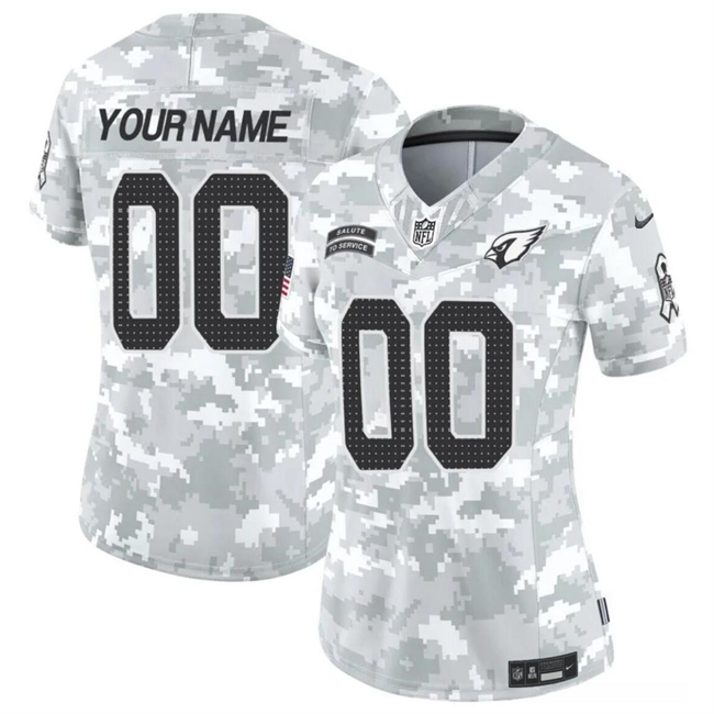 Women's Arizona Cardinals Active Player Custom 2024 F.U.S.E Arctic Camo Salute to Service Limited Stitched Football Jersey(Run Small)