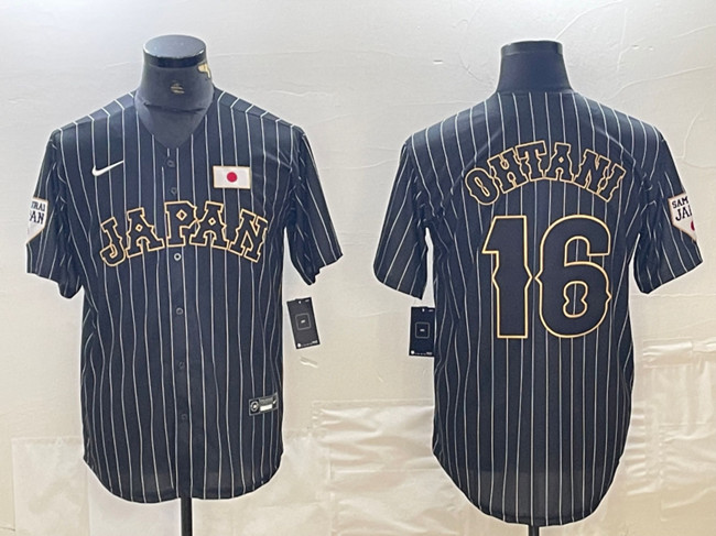 Youth Japan Baseball #16 Shohei Ohtani 2023 Black World Baseball Classic Stitched Jersey