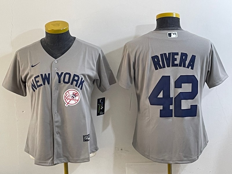 Women's New York Yankees #42 Mariano Rivera Grey Field of Dreams Cool Base Jersey