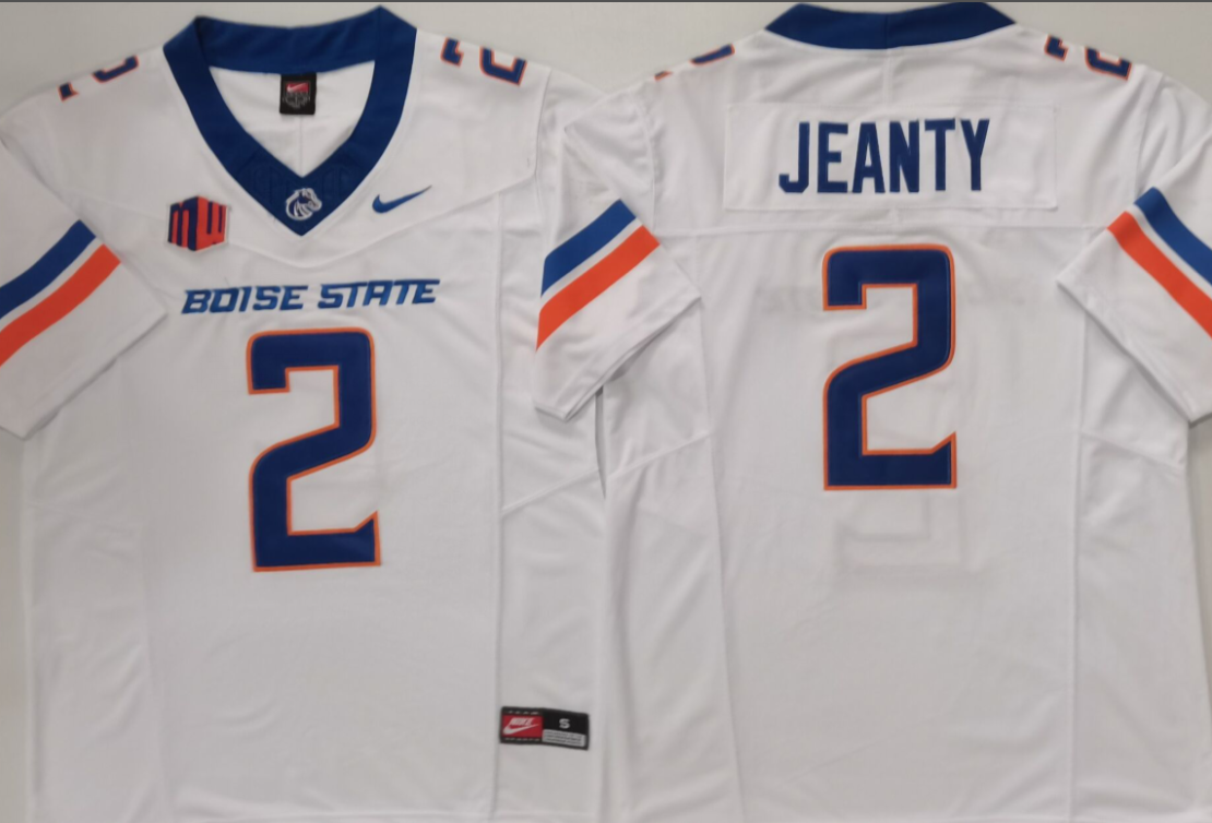 Men's Boise State Broncos #2 Ashton Jeanty White F.U.S.E Limited Jersey