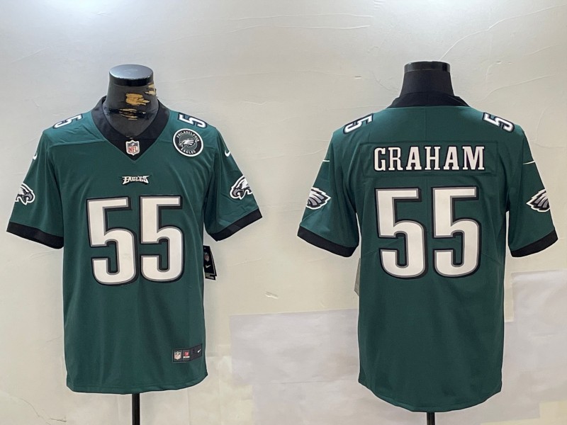 Men's Philadelphia Eagles #55 Brandon Graham Midnight Green Team Patch Stitched NFL Vapor Untouchable Limited Jersey