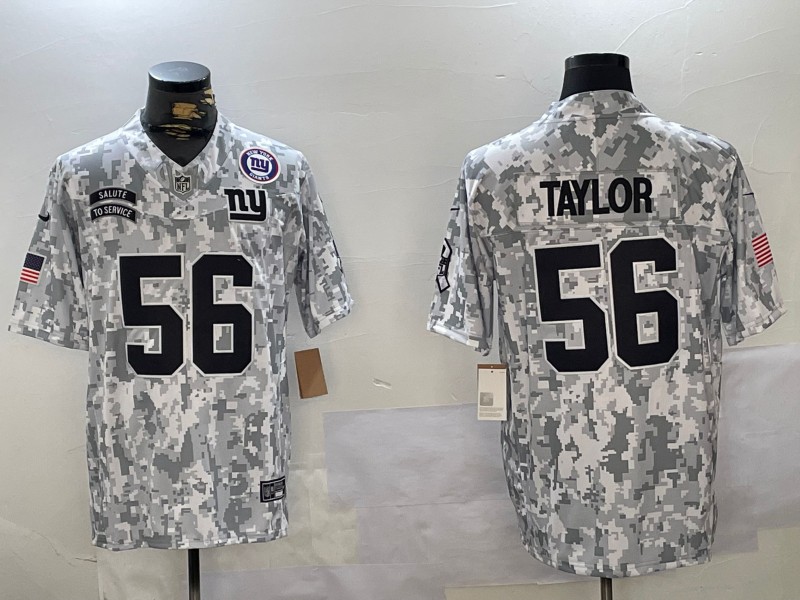 Men's New York Giants #56 Lawrence Taylory Arctic Camo 2024 FUSE Salute to Service Limited Stitched JerseyS