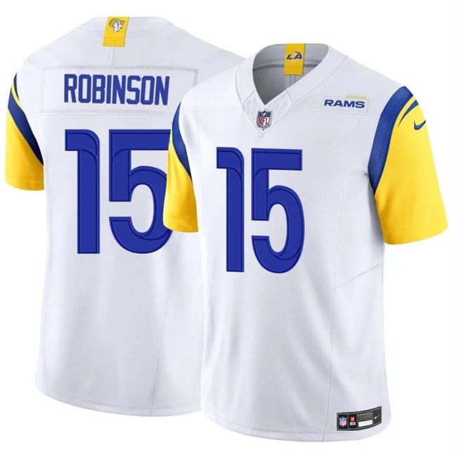 Men's Los Angeles Rams #15 Demarcus Robinson White 2024 F.U.S.E. Vapor Untouchable Stitched Football Jersey