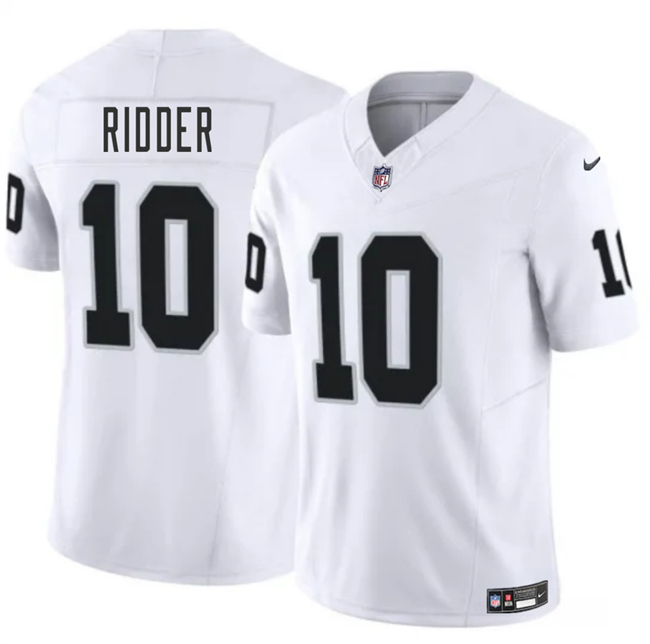 Men's Las Vegas Raiders #10 Desmond Ridder White 2024 F.U.S.E. Vapor Stitched Football Jersey