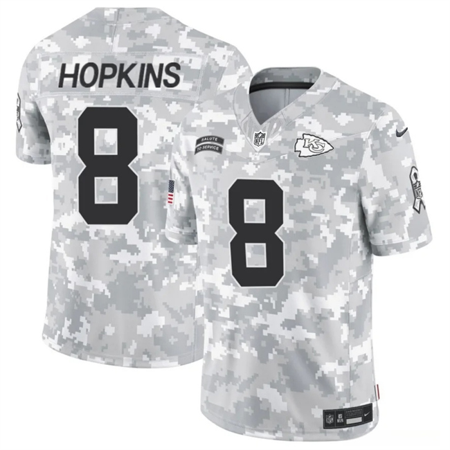 Youth Kansas City Chiefs #8 DeAndre Hopkins 2024 F.U.S.E Arctic Camo Salute to Service Limited Stitched Football Jersey