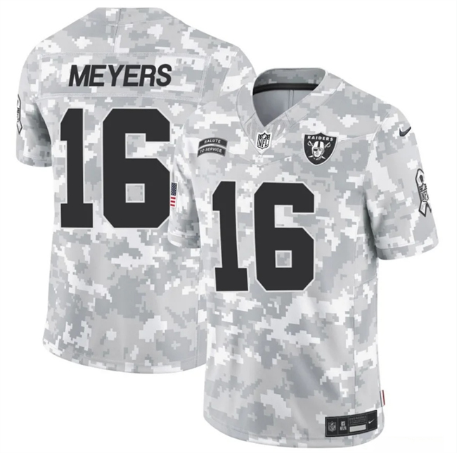 Youth Las Vegas Raiders #16 Jakobi Meyers 2024 F.U.S.E. Arctic Camo Salute to Service Limited Stitched Football Jersey