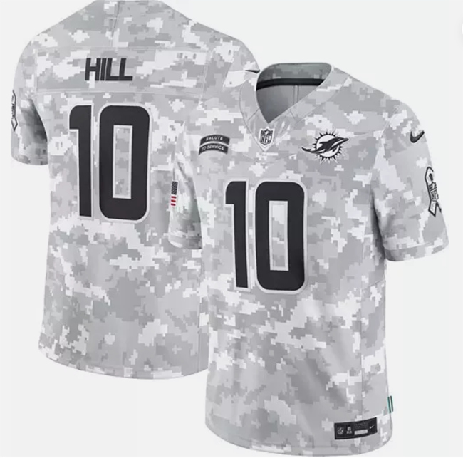 Youth Miami Dolphins #10 Tyreek Hill 2024 F.U.S.E Arctic Camo Salute to Service Limited Stitched Football Jersey