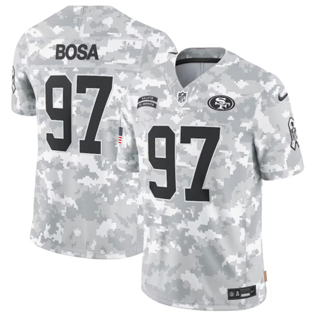 Youth San Francisco 49ers #97 Nick Bosa 2024 F.U.S.E Arctic Camo Salute to Service Limited Stitched Football Jersey