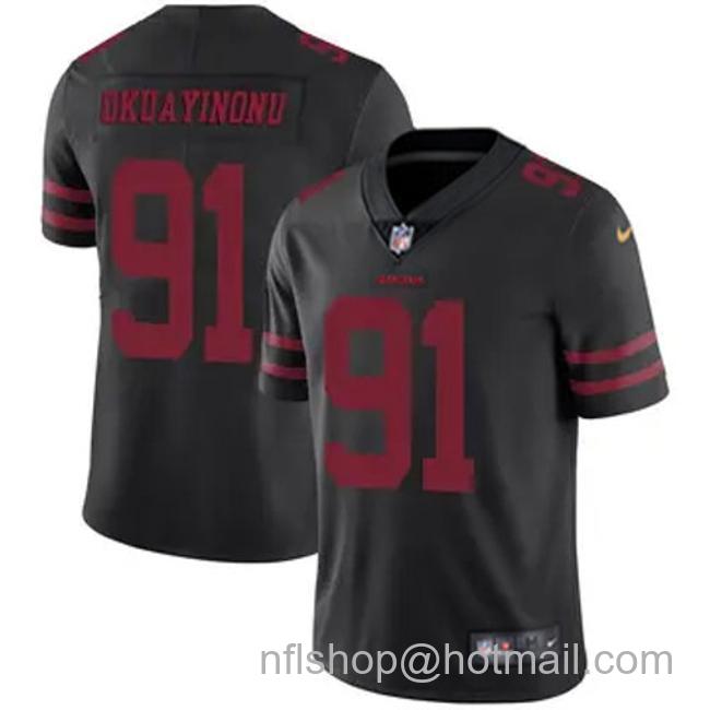 Youth San Francisco 49ers #91 Sam Okuayinonu Vapor Limited Stitched Football Jersey Black