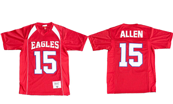 Men's Eagles #17 Josh Allen Red Firebaugh High School Football Stitched Jersey