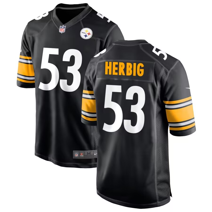 Men's Pittsburgh Steelers #53 Nick Herbig Black Vapor Untouchable Limited Stitched Jersey