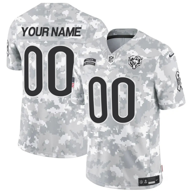 Youth Chicago Bears Custom 2024 F.U.S.E Arctic Camo Salute to Service Limited Stitched Football Jersey