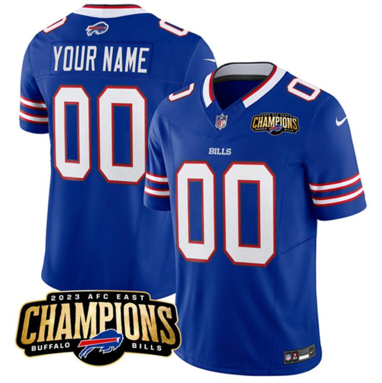 Youth Buffalo Bills Custom Blue 2023 F.U.S.E. AFC East Champions Ptach Football Stitched Jersey