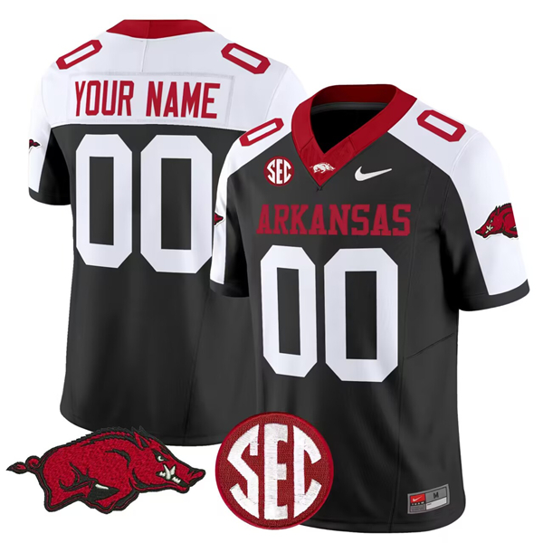 Men's Arkansas Razorbacks Custom Black Vapor Limited Stitched Jersey