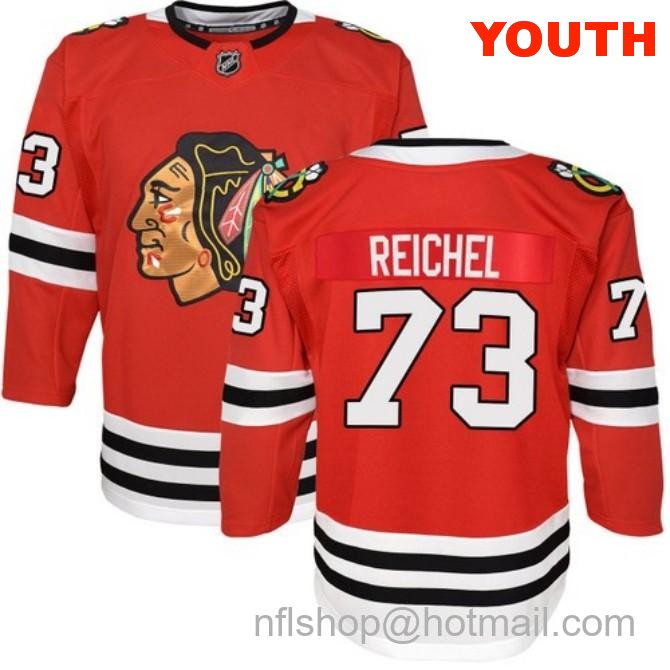 Kids Chicago Blackhawks #73 Lukas Reichel Home Red Breakaway Fanatics Stitched Hockey Jersey