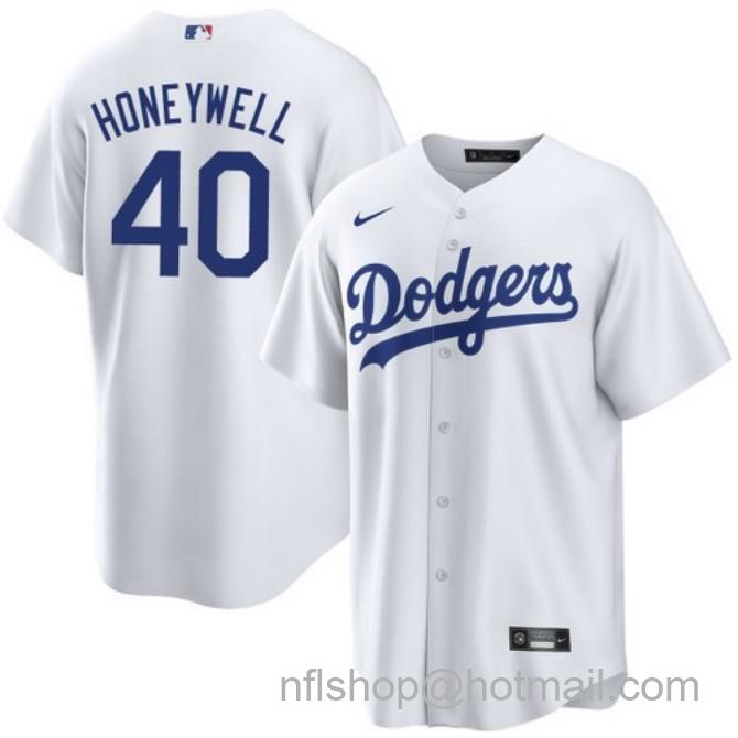 Nike Men's #40 Brent Honeywell White Los Angeles Dodgers Home Stitched Baseball Jersey