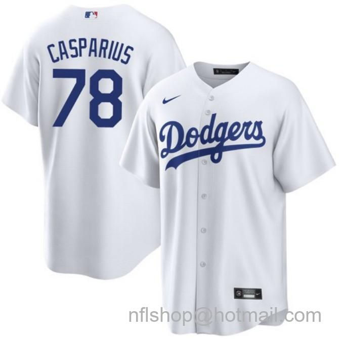 Nike Men's #78 Ben Casparius White Los Angeles Dodgers Home Stitched Baseball Jersey