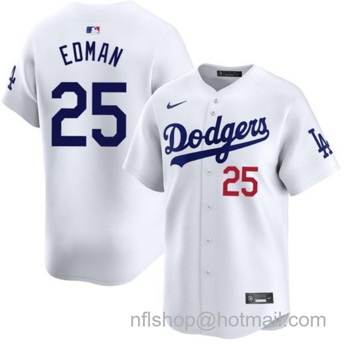 Nike Men's #25 Tommy Edman White Los Angeles Dodgers Home Limited Stitched Baseball Jersey