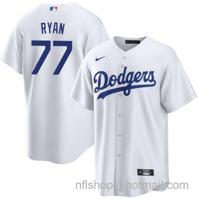 Nike Men's #77 River Ryan White Los Angeles Dodgers Home Stitched Baseball Jersey