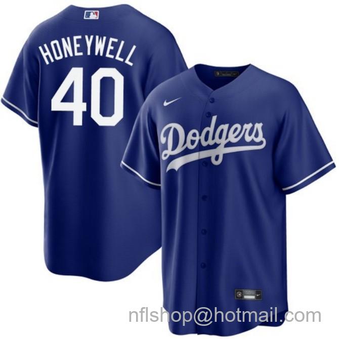 Nike Men's #40 Brent Honeywell Los Angeles Dodgers Royal Alternate Stitched Baseball Jersey