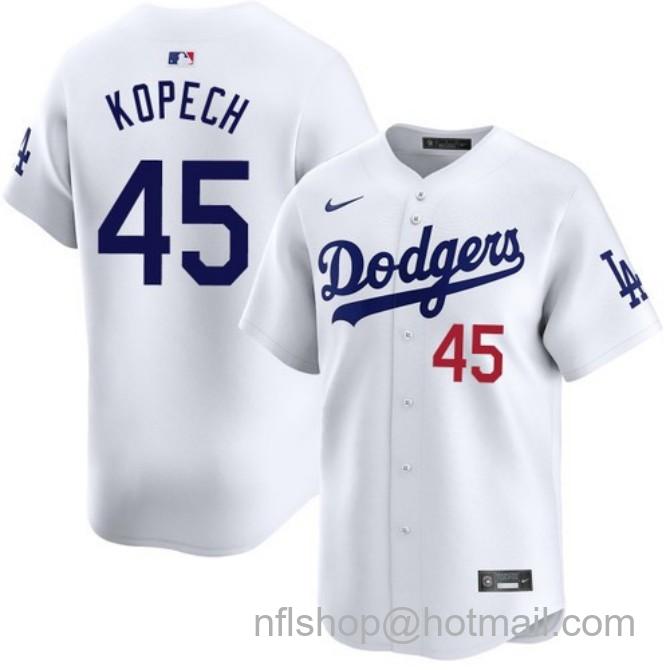 Nike Men's #45 Michael Kopech White Los Angeles Dodgers Home Limited Stitched Baseball Jersey