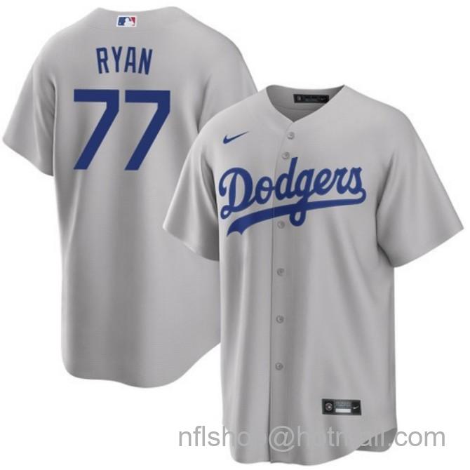 Nike Men's #77 River Ryan Gray Los Angeles Dodgers Alternate Road Stitched Baseball Jersey