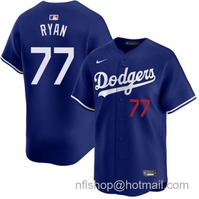 Nike Men's #77 River Ryan Los Angeles Dodgers Alternate Royal Limited Stitched Baseball Jersey