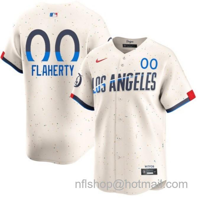 Nike Men's #00 Jack Flaherty Cream Los Angeles Dodgers City Connect Limited Stitched Baseball Jersey