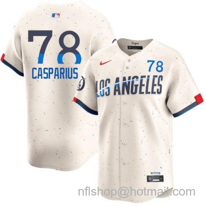 Nike Men's #78 Ben Casparius Cream Los Angeles Dodgers City Connect Limited Stitched Baseball Jersey