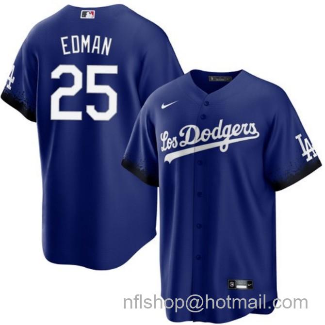 Nike Men's #25 Tommy Edman Royal Los Angeles Dodgers Los Dodgers City Connect Stitched Baseball Jersey