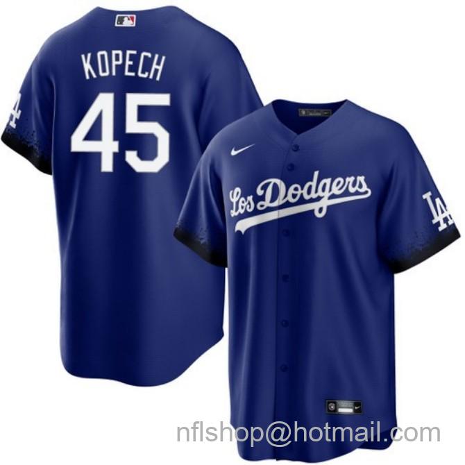 Nike Men's #45 Michael Kopech Royal Los Angeles Dodgers Los Dodgers City Connect Stitched Baseball Jersey