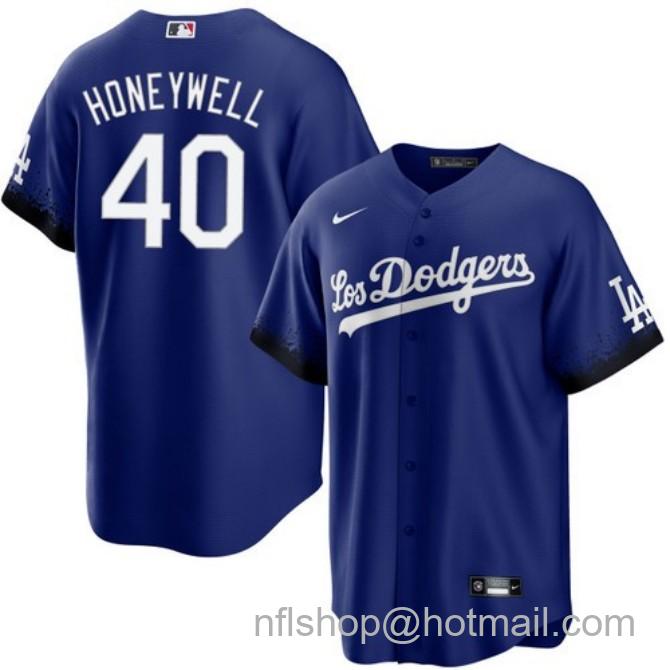 Nike Men's #40 Brent Honeywell Royal Los Angeles Dodgers Los Dodgers City Connect Stitched Baseball Jersey