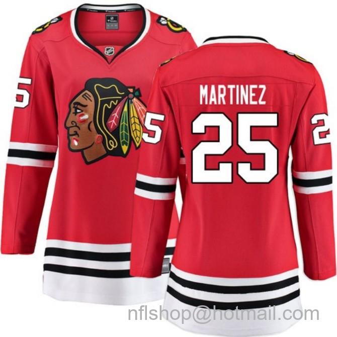 Women's #25 Alec Martinez Chicago Blackhawks Women's Home Red Breakaway Fanatics Stitched Hockey Jersey