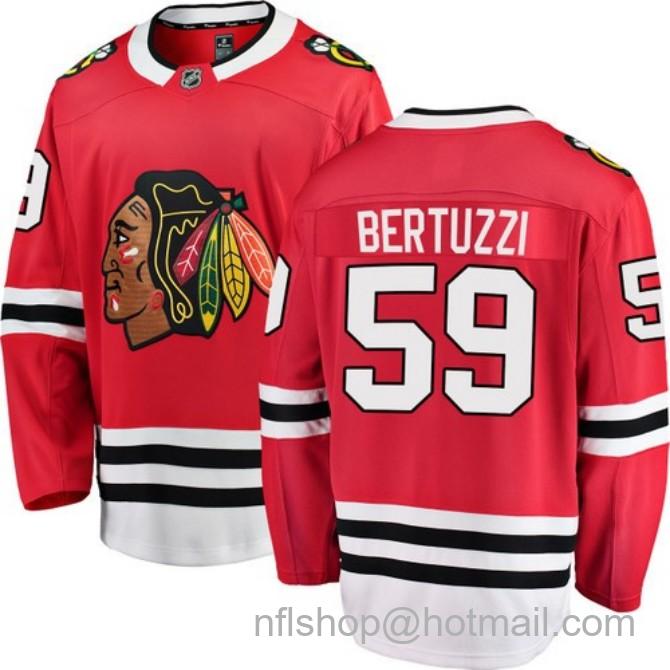 Men's #59 Tyler Bertuzzi Chicago Blackhawks Home Red Breakaway Fanatics Stitched Hockey Jersey