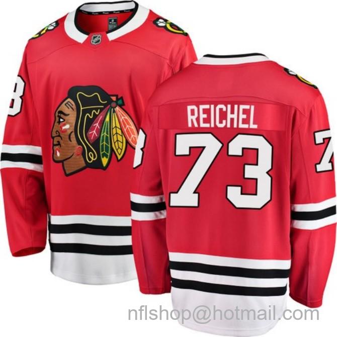 Men's #73 Lukas Reichel Chicago Blackhawks Home Red Breakaway Fanatics Stitched Hockey Jersey