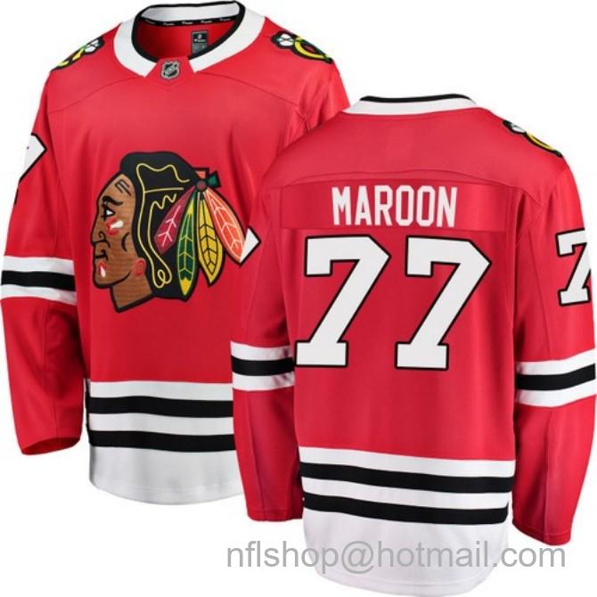 Men's #77 Pat Maroon Chicago Blackhawks Home Red Breakaway Fanatics Stitched Hockey Jersey