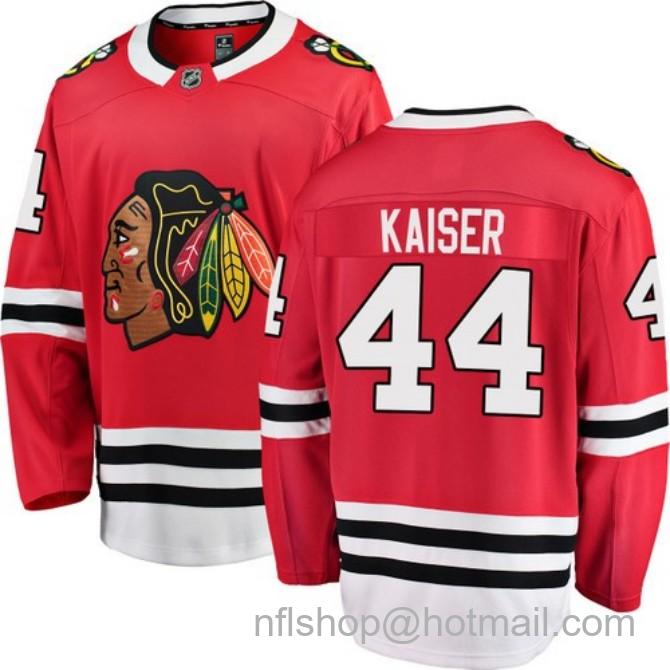 Men's #44 Wyatt Kaiser Chicago Blackhawks Home Red Breakaway Fanatics Stitched Hockey Jersey