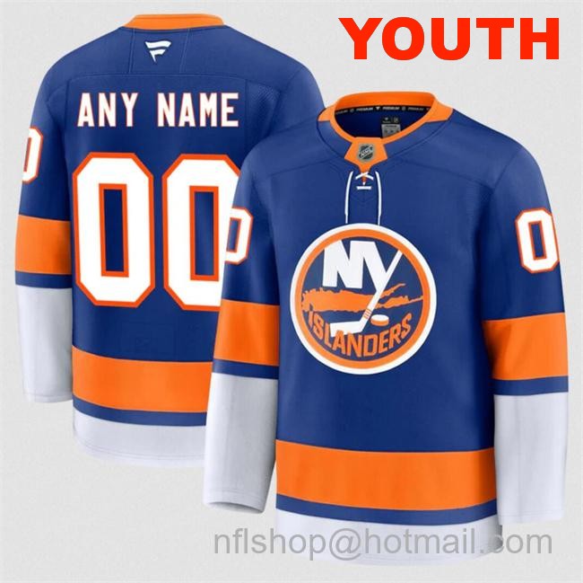 Customized Fanatics Youth New York Islanders Royal 2024-25 Home Stitched Hockey Jersey