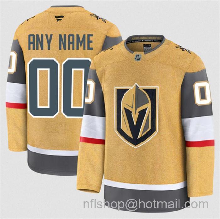 Customized Fanatics Men's Vegas Golden Knights Gold 2024-25 Home Stitched Hockey Jersey