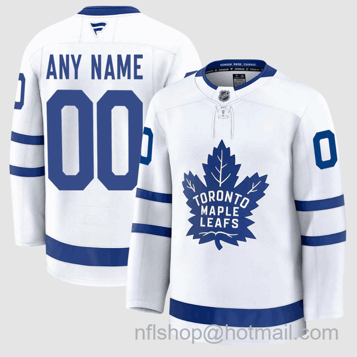 Customized Fanatics Men's Toronto Maple Leafs White 2024-25 Away Stitched Hockey Jersey