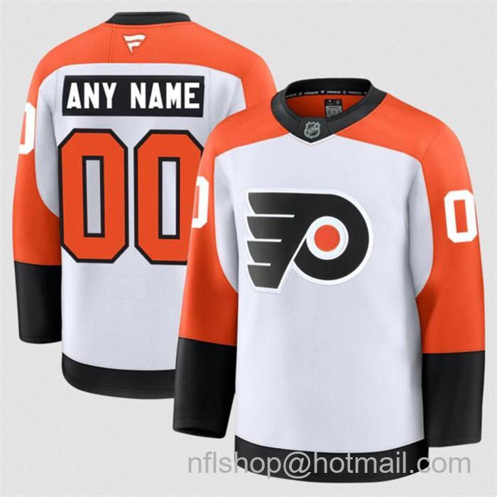 Customized Fanatics Men's Philadelphia Flyers White 2024-25 Away stitched Hockey Jersey