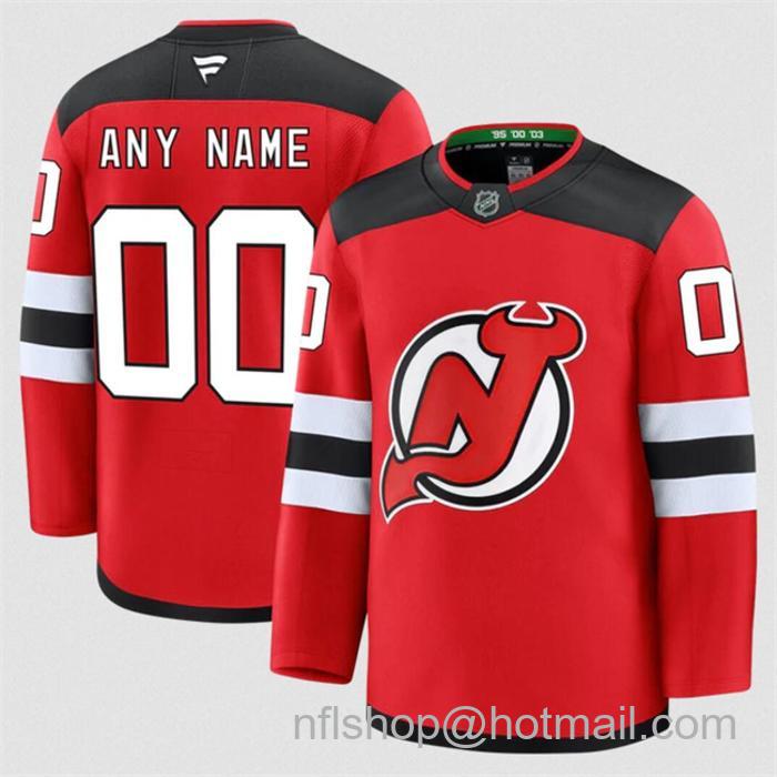 Customized Fanatics Men's New Jersey Devils Red 2024-25 Home Stitched Hockey Jersey