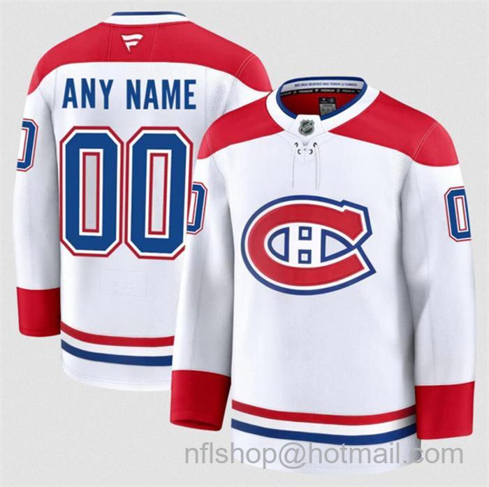 Customized Fanatics Men's Montreal Canadiens White 2024-25 Away Stitched Hockey Jersey