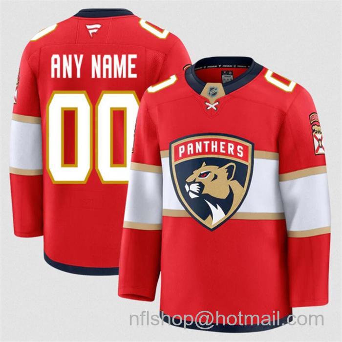 Customized Fanatics Men's Florida Panthers Red 2024-25 Home Stitched Hockey Jersey