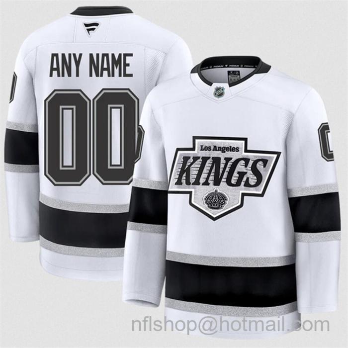 Customized Fanatics Men's Los Angeles Kings White 2024-25 Away Stitched Hockey Jersey