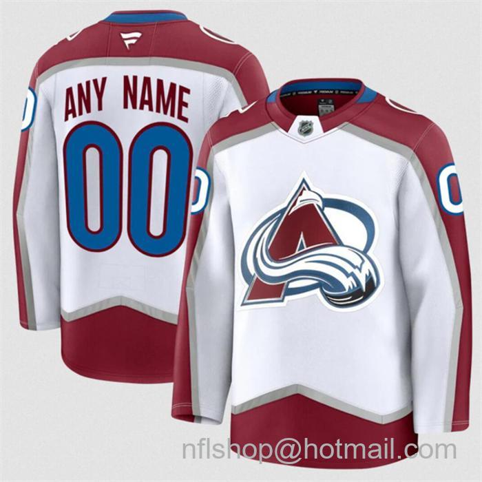 Customized Fanatics Men's Colorado Avalanche White 2024-25 Away Stitched Jersey