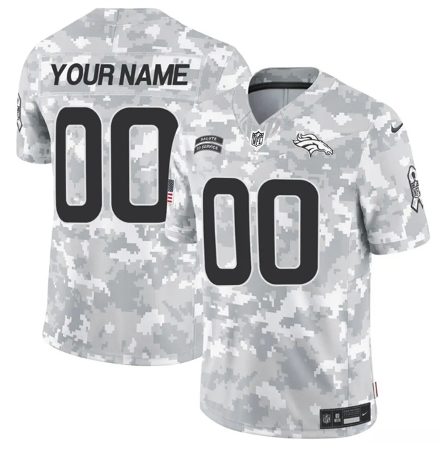 Customized Men's Nike Denver Broncos 2024 F.U.S.E Arctic Camo Salute to Service Limited Stitched Football Jersey