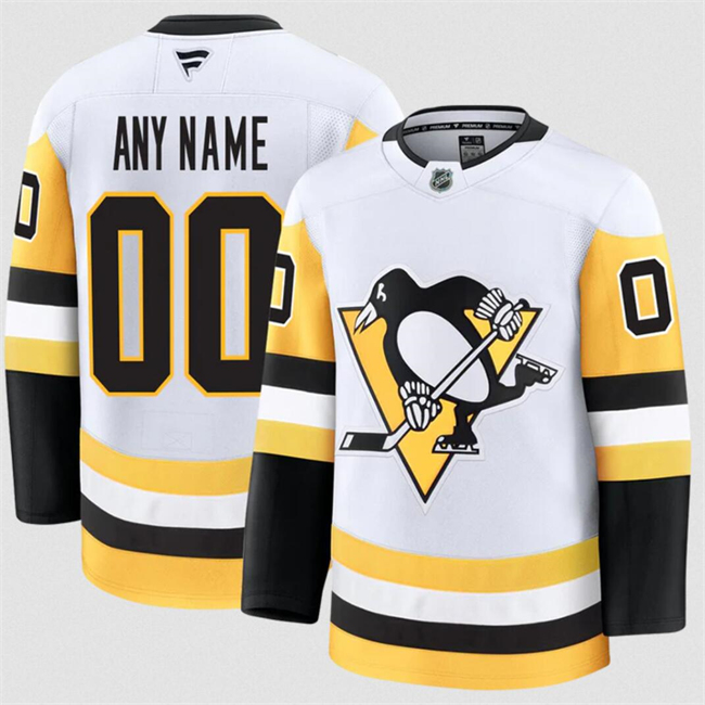 Customized Fanatics Men's Pittsburgh Penguins White 2024-25 Away Stitched Hockey Jersey