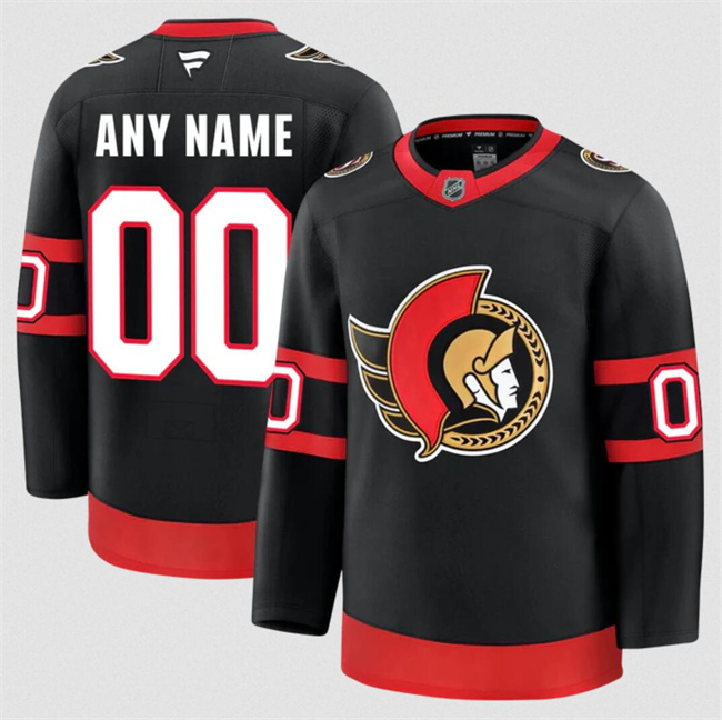 Customized Fanatics Men's Ottawa Senators Black 2024-25 Home Stitched Hockey Jersey