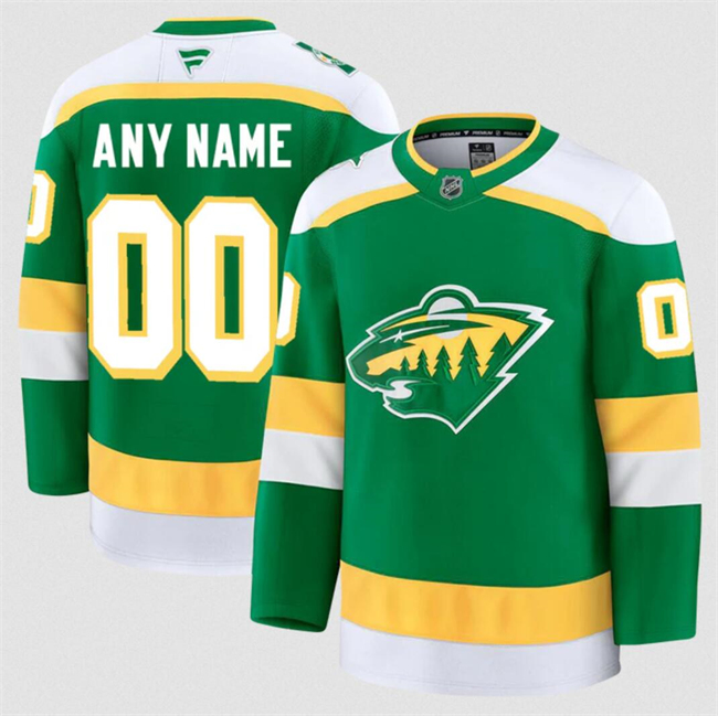 Customized Fanatics Men's Minnesota Wild Green 2024-25 Alternate Stitched Hockey Jersey